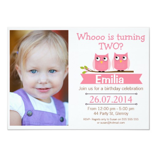 Best ideas about 2nd Birthday Invitations
. Save or Pin Girls Owl 2nd Birthday Invitation Now.