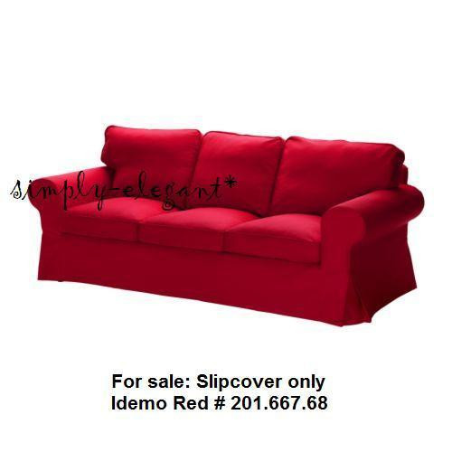 Best ideas about 3 Seater Sofa Slipcover
. Save or Pin IKEA EKTORP 3 Seat Sofa Slipcover Idemo Red Cotton Now.