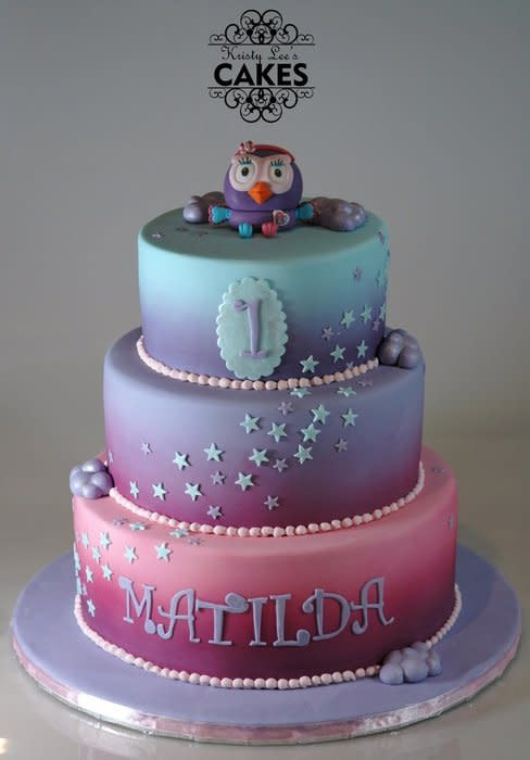 Best ideas about 3 Teir Birthday Cake
. Save or Pin Hootabelle 3 Tier First Birthday Cake cake by Kristy How Now.