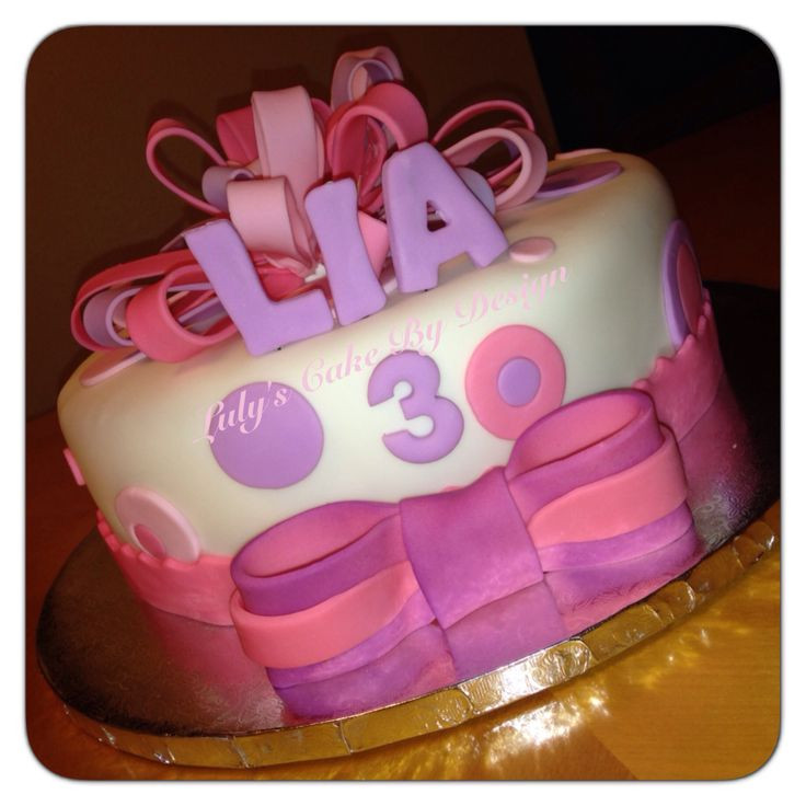 Best ideas about 3 Years Old Birthday Cake
. Save or Pin 3 years old Girl birthday cake Loop bow cake Now.