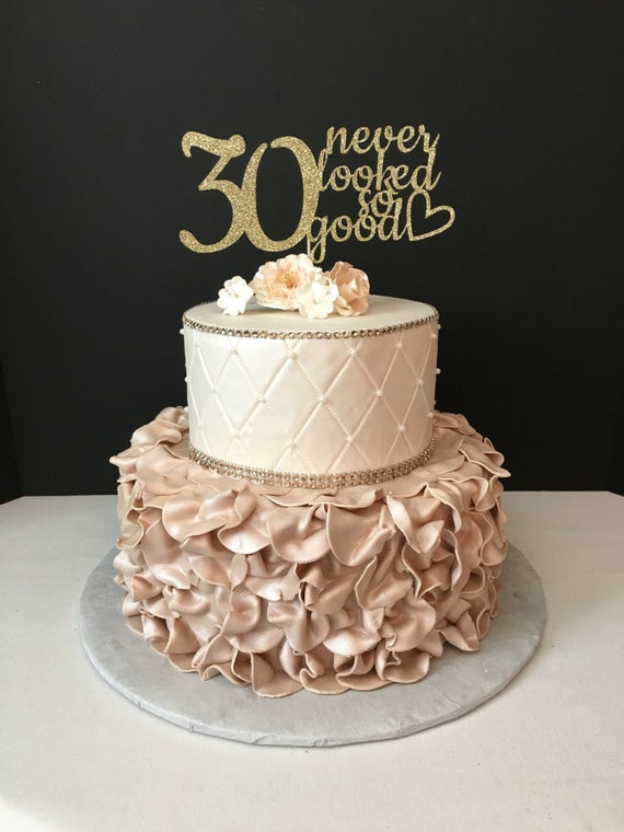 Best ideas about 30 Birthday Cake For.her
. Save or Pin ANY NUMBER Gold Glitter 30th Birthday Cake Topper 30 Never Now.