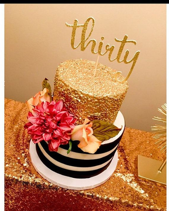 Best ideas about 30 Birthday Cake For Her
. Save or Pin Thirty cake topper glitter cake topper 30th birthday Now.