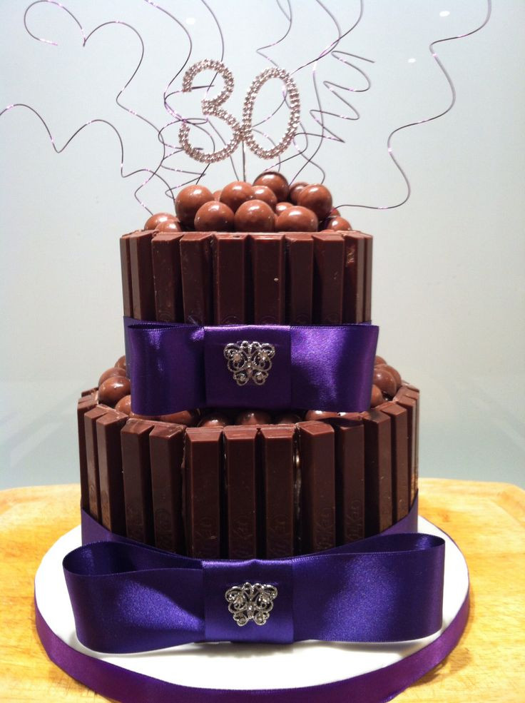 Best ideas about 30th Birthday Cake For Her
. Save or Pin 30th birthday cake kit kats and chocolate almonds Now.