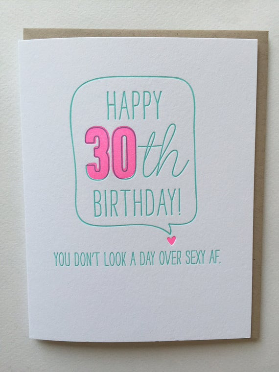 Best ideas about 30th Birthday Card Messages
. Save or Pin 30th birthday card Funny Card for 30th birthday Letterpress Now.
