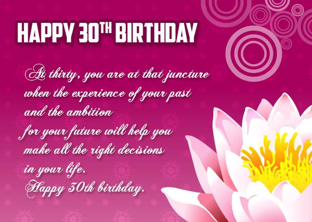 Best ideas about 30th Birthday Card Messages
. Save or Pin 50 Best 30th Birthday Wishes for Loved e Perfect Way Now.