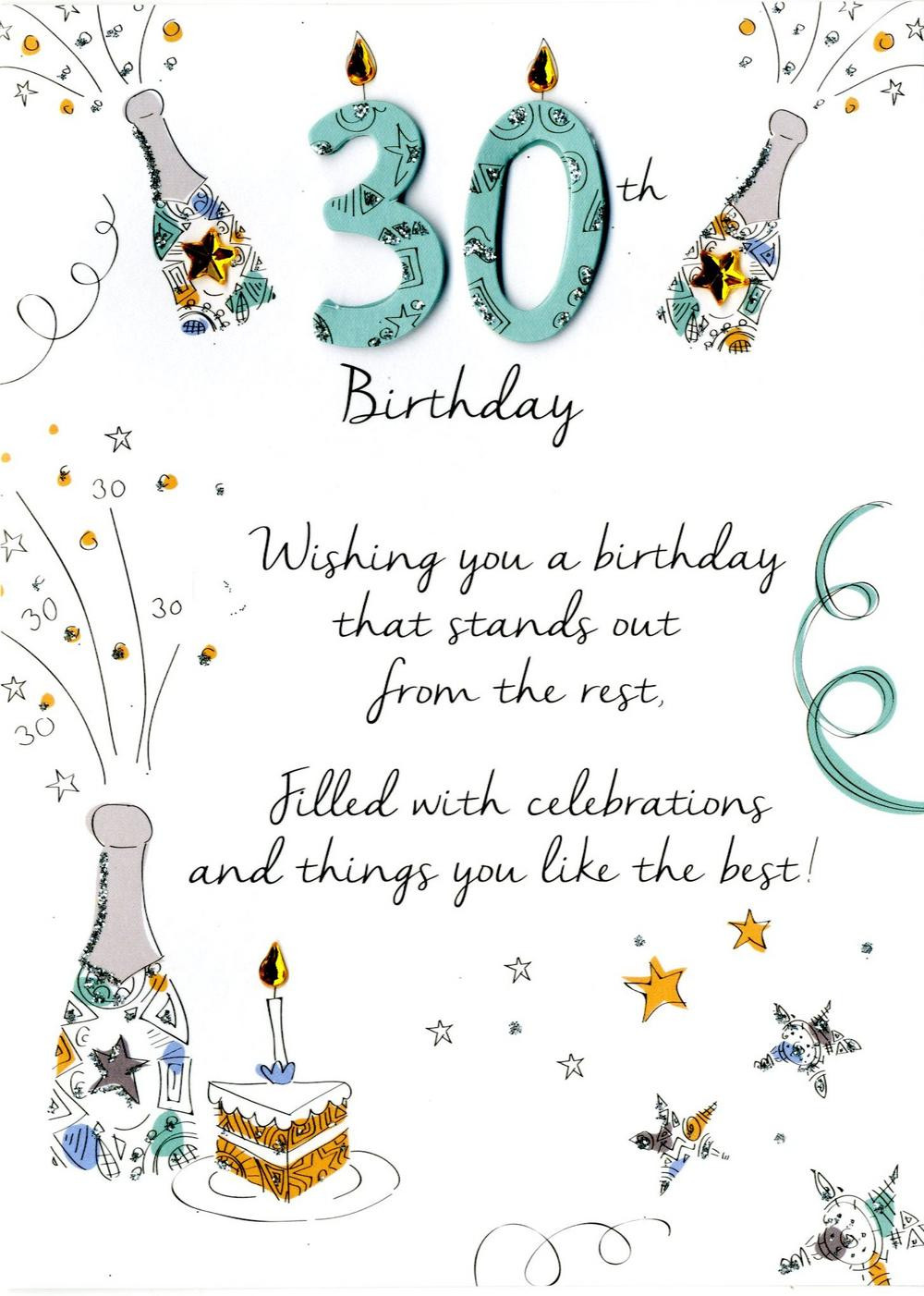 Best ideas about 30th Birthday Card Messages
. Save or Pin Male 30th Birthday Greeting Card Cards Now.