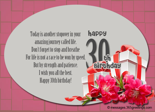 Best ideas about 30th Birthday Card Messages
. Save or Pin 30th Birthday Wishes and Messages 365greetings Now.