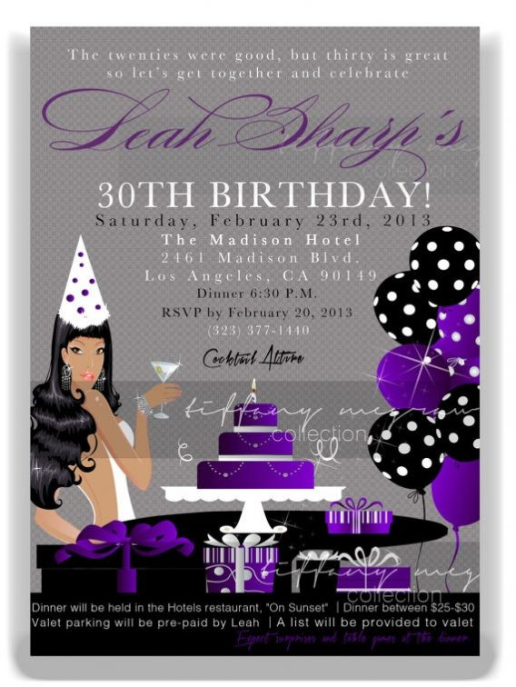 Best ideas about 30th Birthday Celebration Ideas For Her
. Save or Pin 12 30th birthday invitations for her Now.