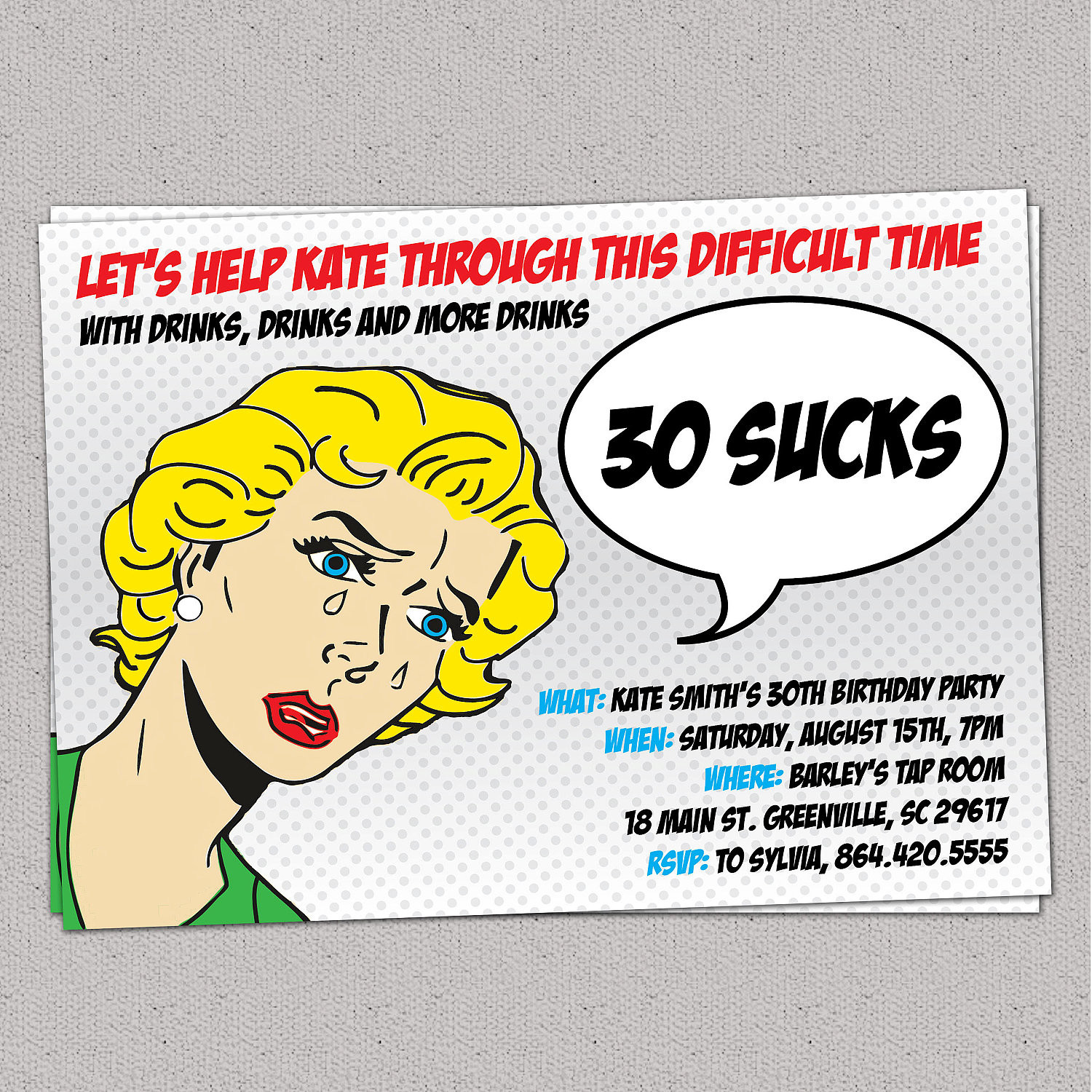 Best ideas about 30th Birthday Funny
. Save or Pin 30 Sucks Birthday Party Invitation Retro Pulp Woman Now.