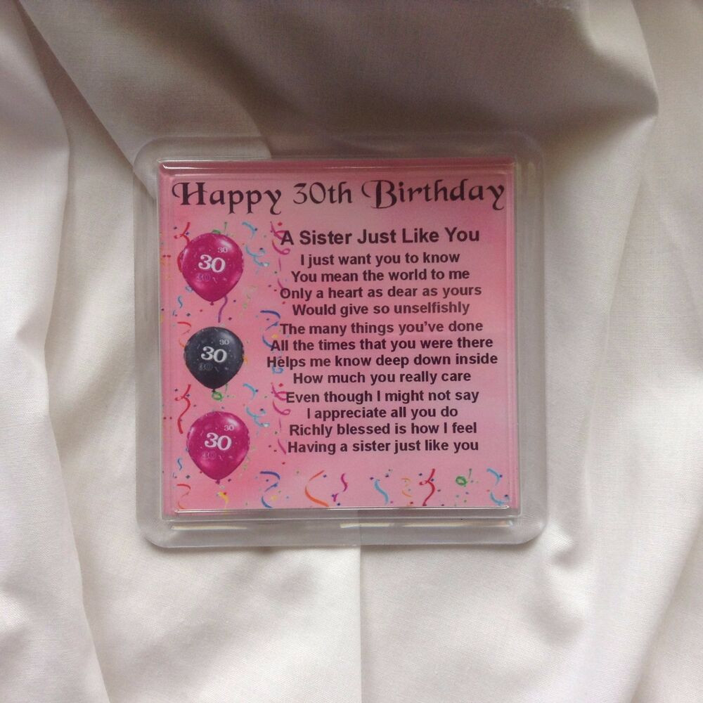 Best ideas about 30Th Birthday Gift Ideas For Sister
. Save or Pin Personalised Coaster Sister Poem 30th Birthday FREE Now.