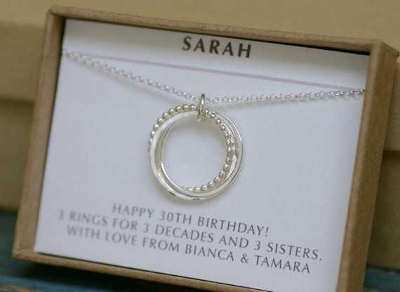 Best ideas about 30th Birthday Gifts For Her
. Save or Pin 30th birthday t for her 3 sister necklace by Now.
