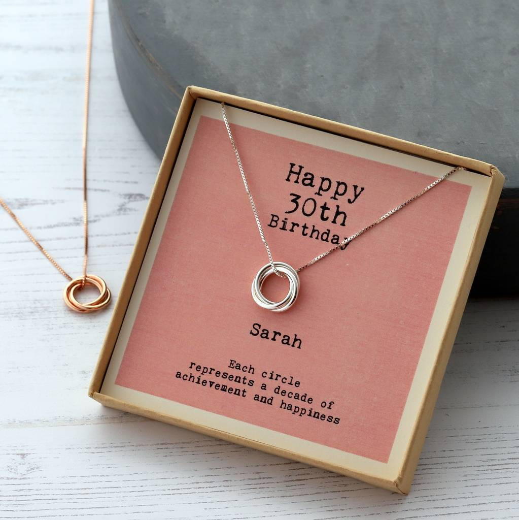 Best ideas about 30th Birthday Gifts For Her
. Save or Pin sterling silver happy 30th birthday necklace by attic Now.