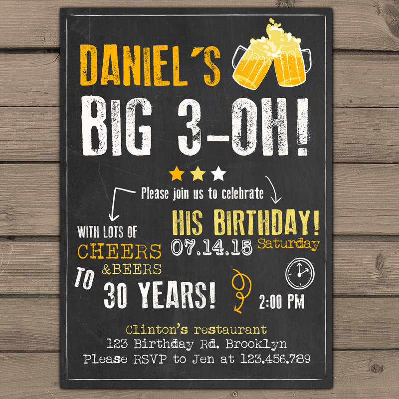 Best ideas about 30th Birthday Invitations For Him
. Save or Pin 30th Birthday Invitation Surprise Party Cheers and beers Now.