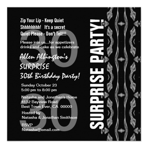 Best ideas about 30th Birthday Invitations For Him
. Save or Pin 30th Birthday Party For Him Black White Silver 5 25x5 25 Now.