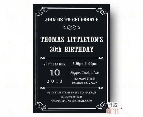 Best ideas about 30th Birthday Invitations For Him
. Save or Pin 40th Birthday Invitation for Men Printable 30th Birthday Now.