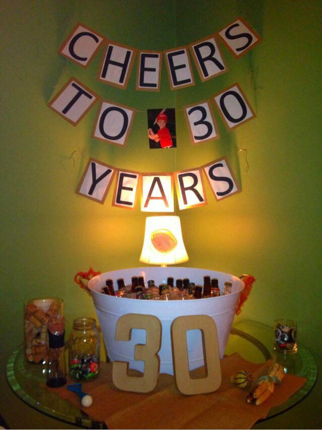 Best ideas about 30th Birthday Party Ideas For Him
. Save or Pin Homemade "Cheers to 30 years" banner for the drink table Now.