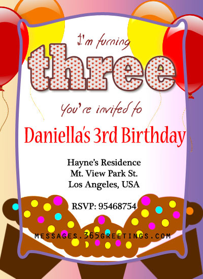 Best ideas about 3rd Birthday Invitations
. Save or Pin 3rd Birthday Invitations 365greetings Now.