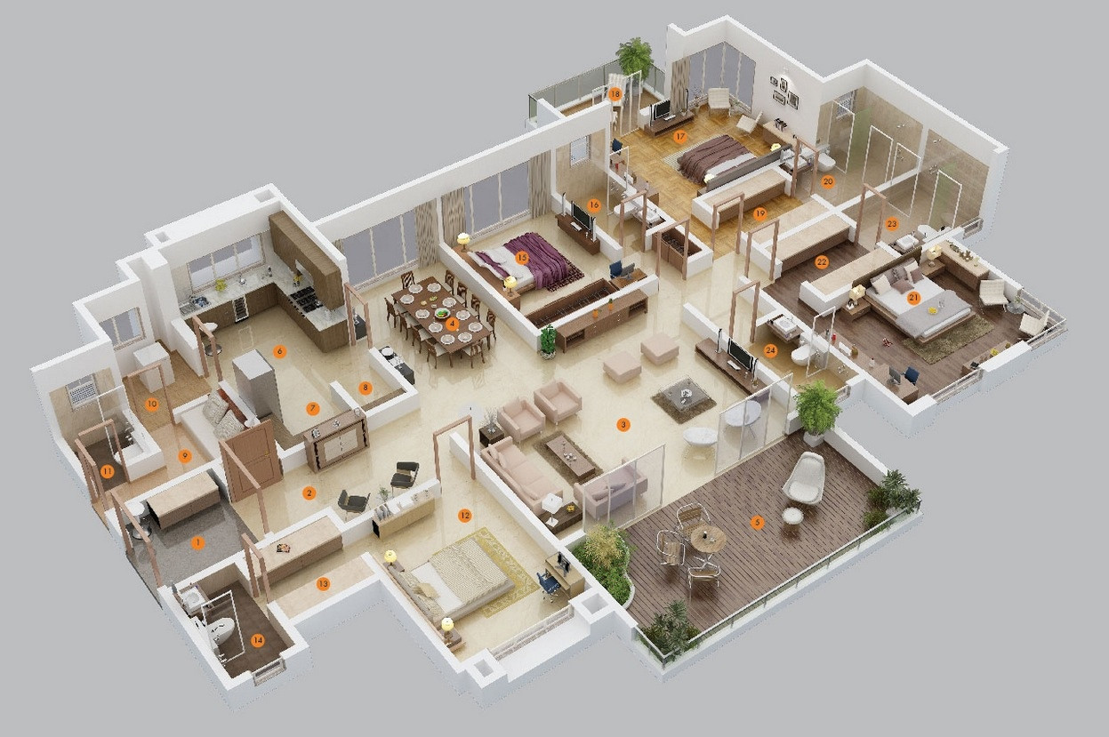 Best ideas about 4 Bedroom Apartments
. Save or Pin 4 Bedroom Apartment House Plans Now.