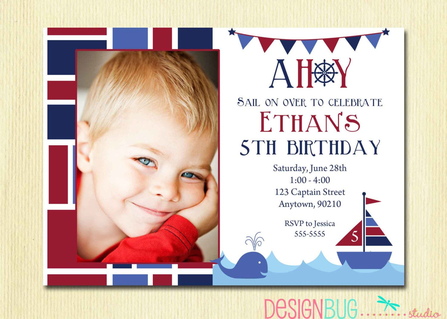 Best ideas about 4 Year Old Birthday Invitations
. Save or Pin Boys Nautical Birthday Invitation First Birthday 1st Now.