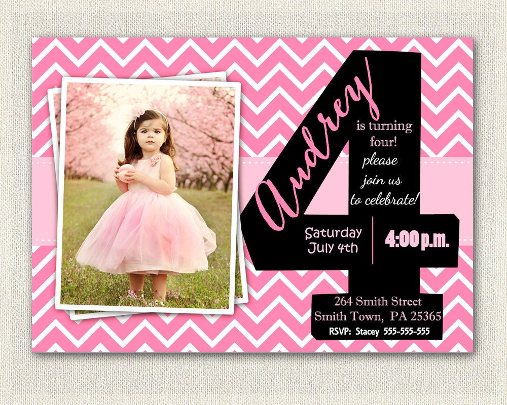Best ideas about 4 Year Old Birthday Invitations
. Save or Pin Girls 4th Birthday Invitations Printable Fourth Birthday Now.