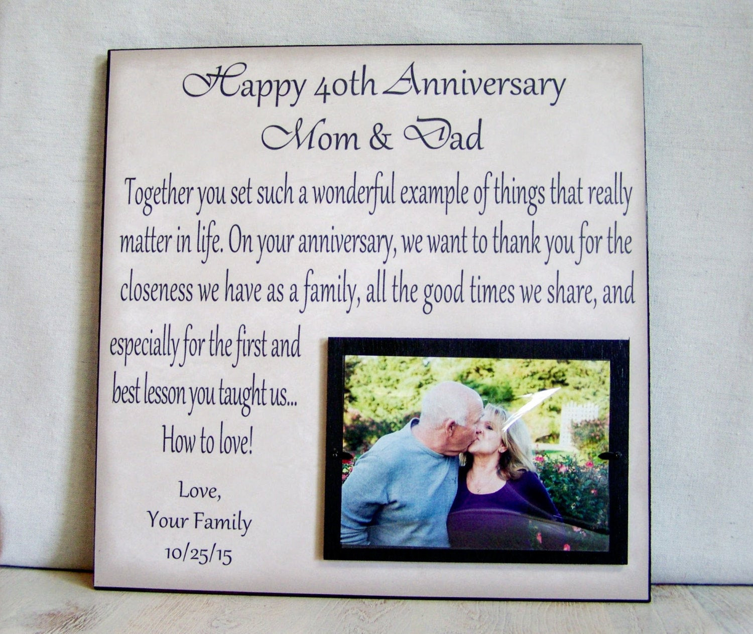 Best ideas about 40Th Anniversary Gift Ideas For Parents
. Save or Pin Anniversary Picture Frame Gift 40th Anniversary 30th Now.