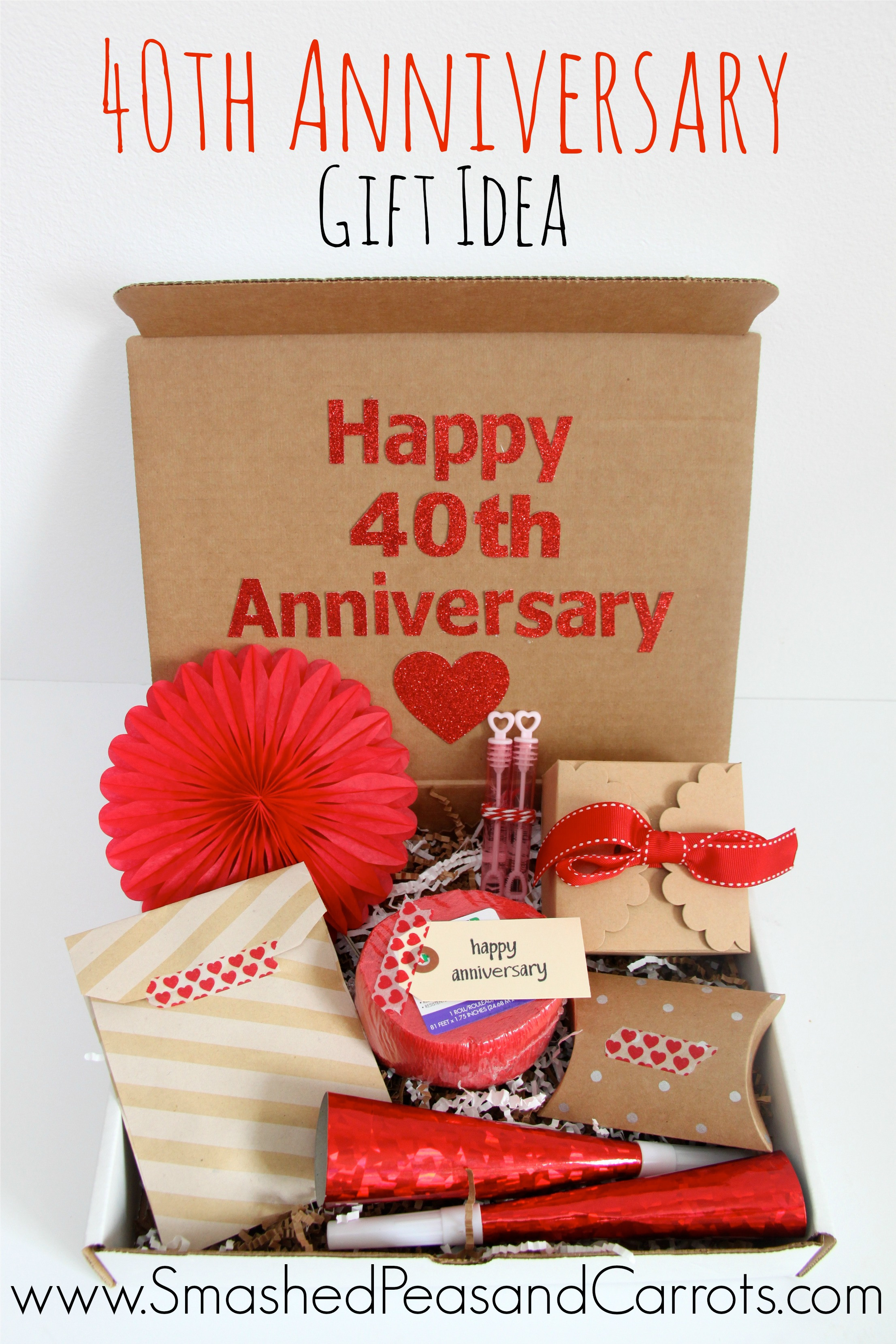 Best ideas about 40Th Anniversary Gift Ideas
. Save or Pin Happy 40th Anniversary Gift Idea Smashed Peas & Carrots Now.