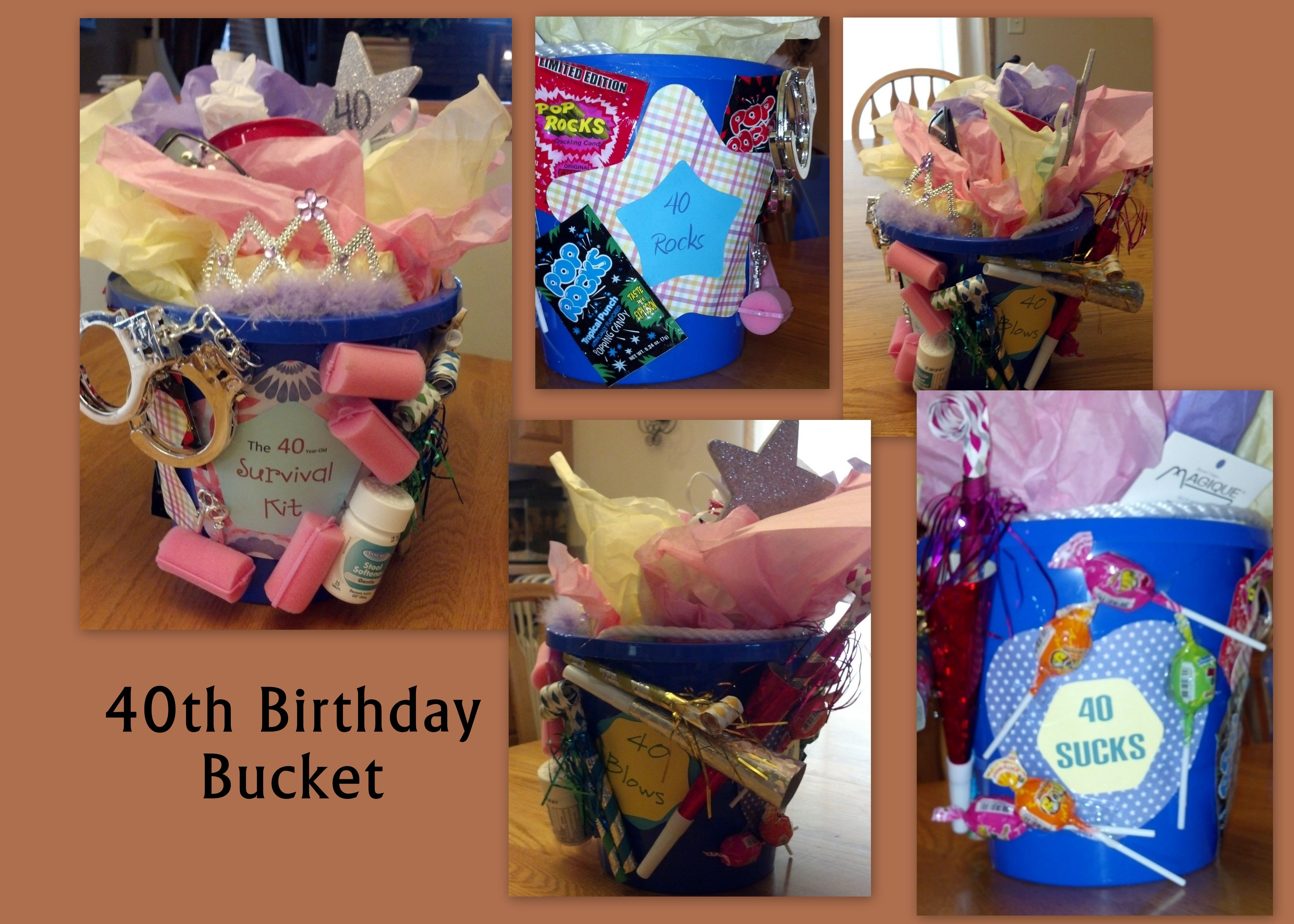 Best ideas about 40Th Bday Gag Gift Ideas
. Save or Pin 40th Birthday bucket filled with gag ts Now.