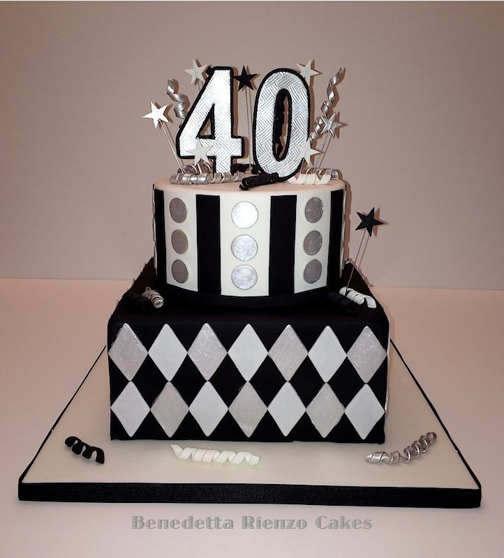 Best ideas about 40th Birthday Cake Ideas For Him
. Save or Pin Black Silver and White 40th Birthday Cake Now.