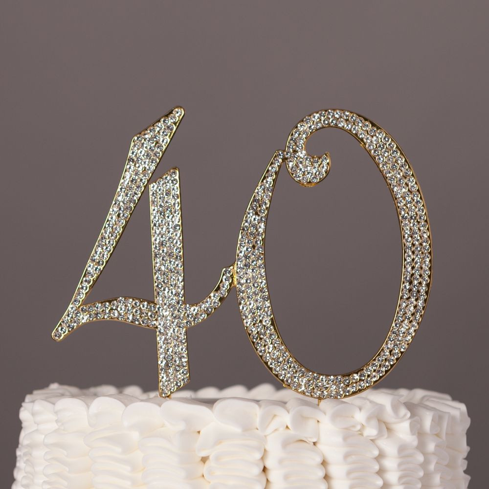 Best ideas about 40th Birthday Cake Toppers
. Save or Pin 40 Gold Rhinestone Cake Topper 40th Birthday Anniversary Now.