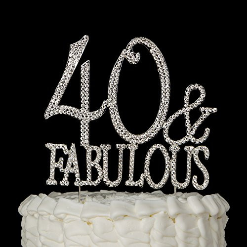 Best ideas about 40th Birthday Cake Toppers
. Save or Pin 40 Fabulous Cake Topper Decor 40th Birthday Silver Metal Now.