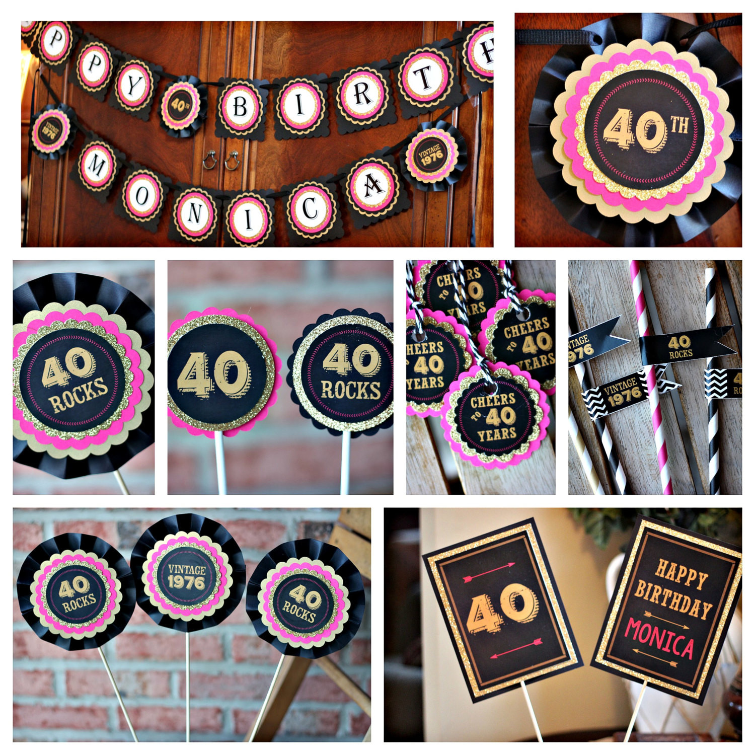 Best ideas about 40th Birthday Decor
. Save or Pin La s 40th birthday party decorations Black hot pink and Now.