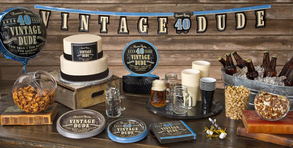 Best ideas about 40th Birthday Decoration Ideas
. Save or Pin Vintage Dude 40th Birthday Party Supplies Now.