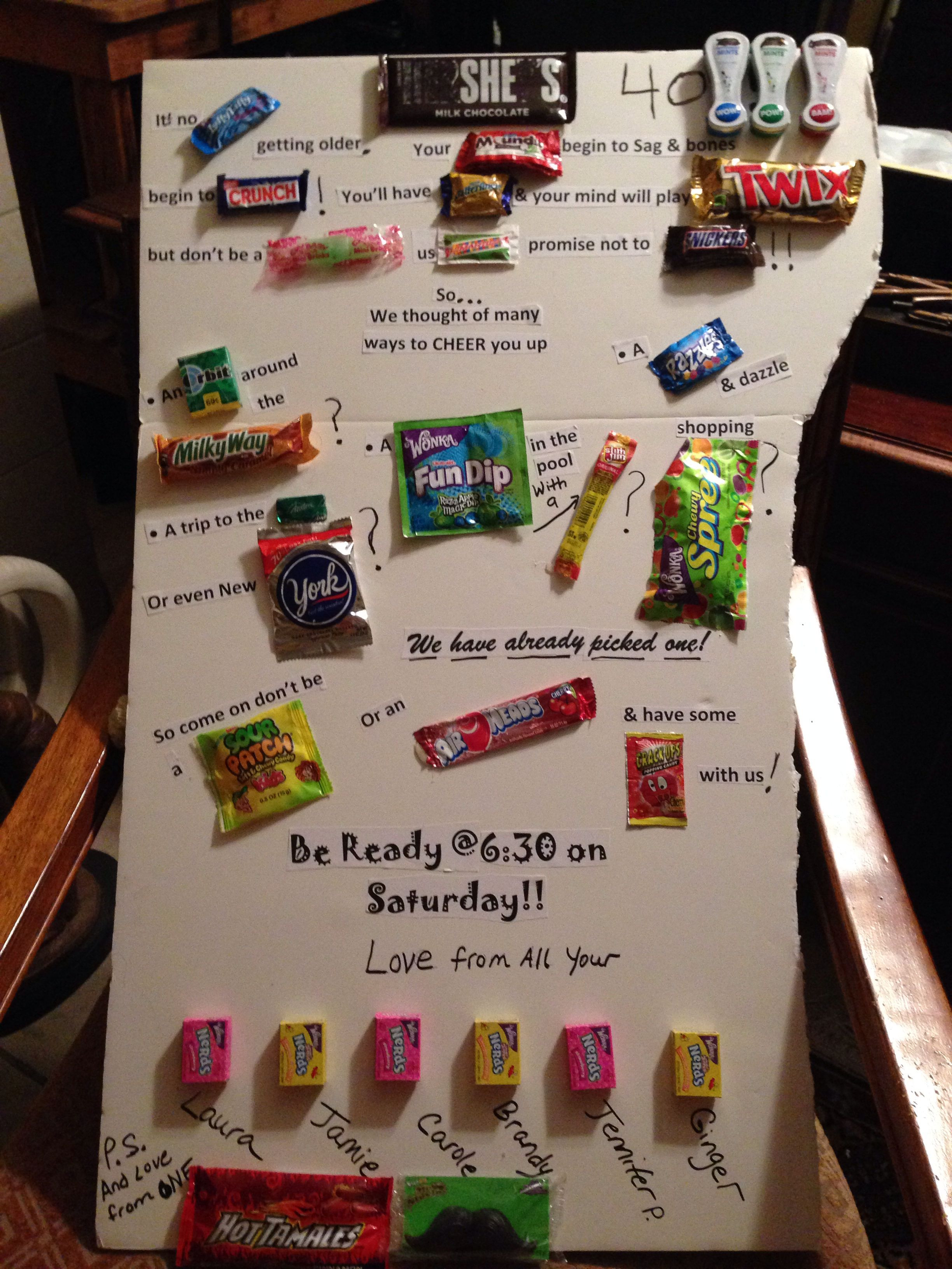 Best ideas about 40th Birthday Gift Ideas For Friend
. Save or Pin Candy bar sayings Friends 40th birthday crafts Now.