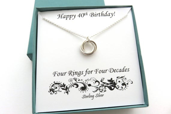 Best ideas about 40Th Birthday Gift Ideas For Women
. Save or Pin 40th Birthday Gifts for Women Sterling Silver Necklace 40th Now.