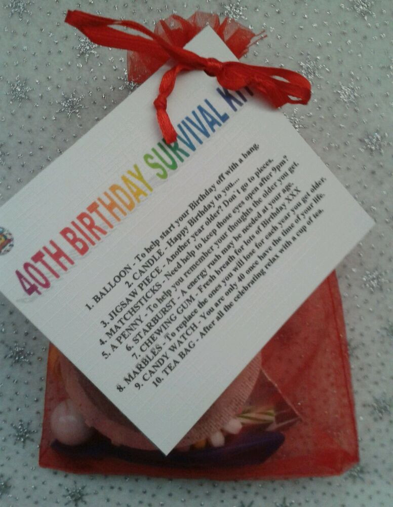 Best ideas about 40th Birthday Gifts For Her
. Save or Pin 40TH BIRTHDAY Survival Kit Fun Unusual Novelty Present Now.