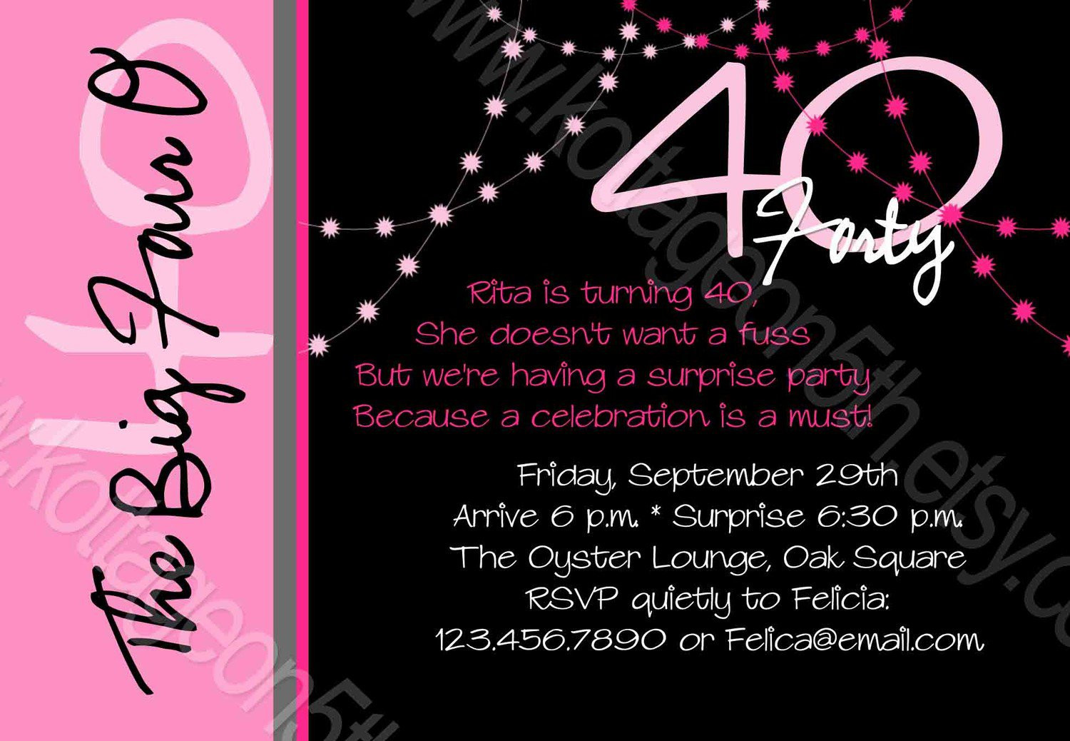 Best ideas about 40th Birthday Ideas For Her
. Save or Pin 40th Birthday Invitations For Her Now.
