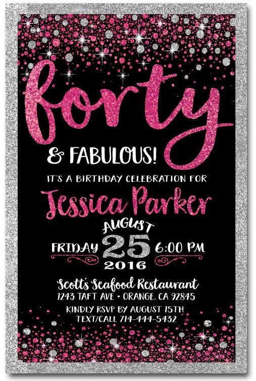 Best ideas about 40th Birthday Invitations For Her
. Save or Pin FREE 40th Birthday Invitation Wording – Bagvania FREE Now.