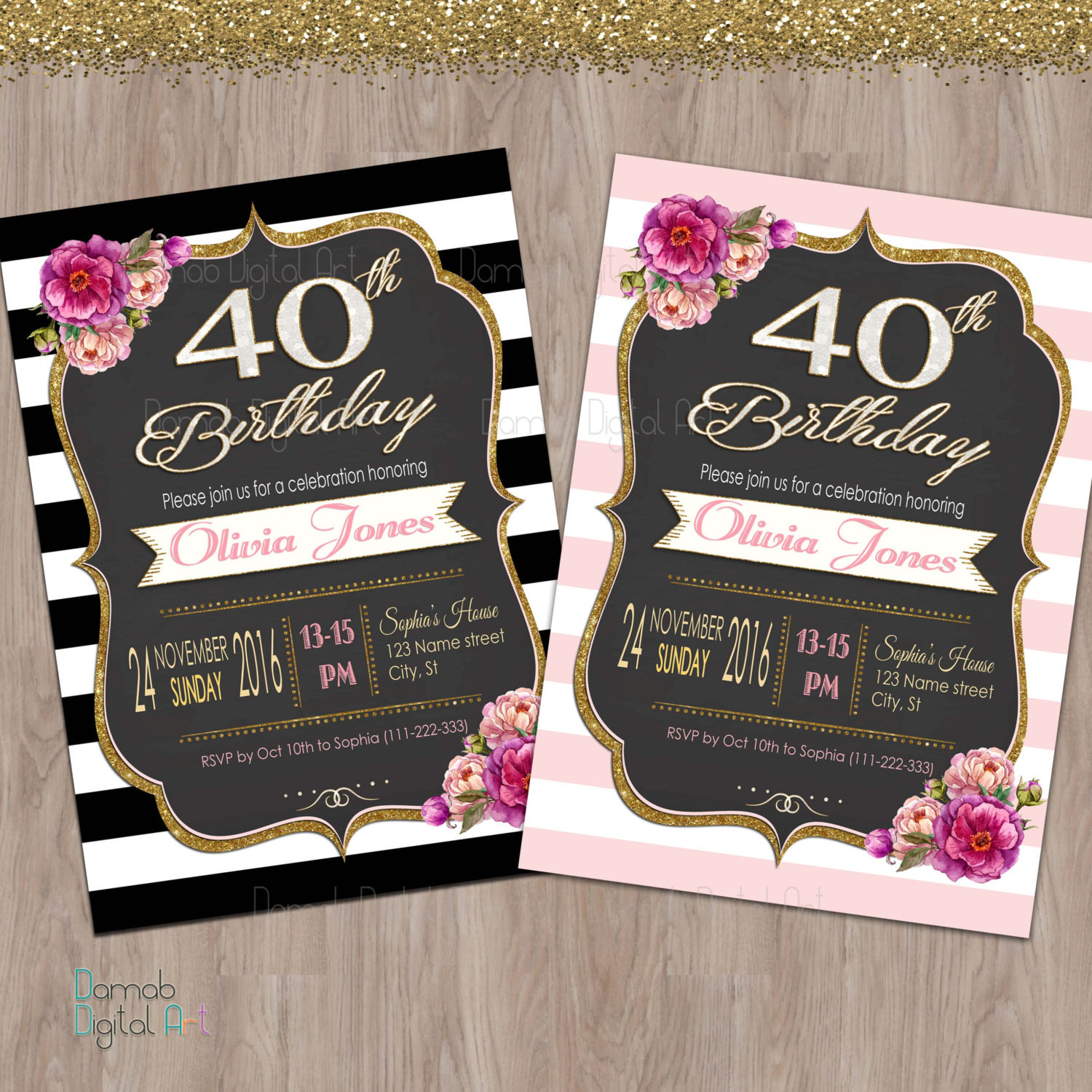 Best ideas about 40th Birthday Invitations For Her
. Save or Pin 40th birthday invitation women 40th birthday invitation for Now.