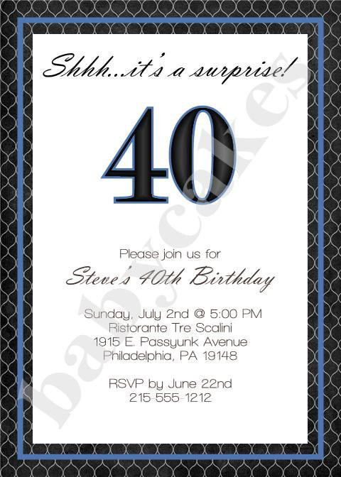 Best ideas about 40th Birthday Invitations For Him
. Save or Pin Adult Male Birthday Invitation 40th Birthday by jcbabycakes Now.