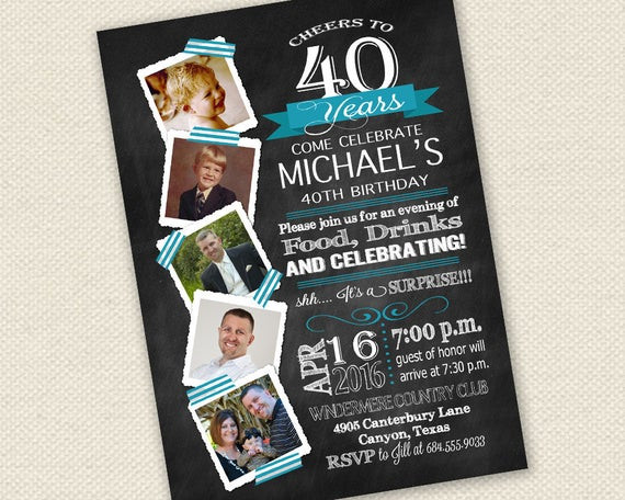 Best ideas about 40th Birthday Invitations For Him
. Save or Pin 40th Birthday Invitation Surprise Birthday Invitation Now.
