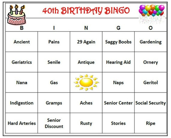 Best ideas about 40th Birthday Party Games
. Save or Pin 40th Birthday Party Bingo Game 60 Cards Old by Now.