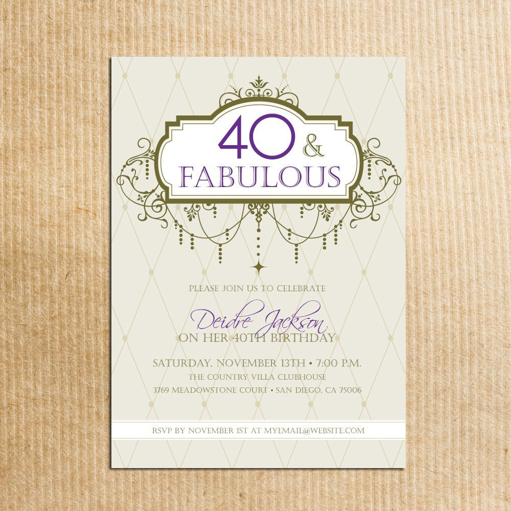 Best ideas about 40th Birthday Party Invitations
. Save or Pin Adult 40th Birthday Party Invitations Digital File Now.
