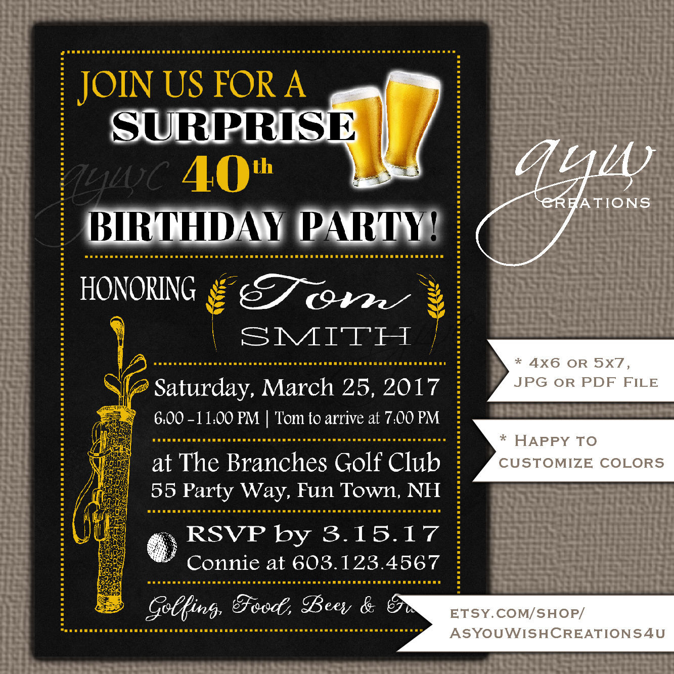 Best ideas about 40th Birthday Party Invitations
. Save or Pin 40th Birthday Party Invitation Golf Birthday Party Invitation Now.