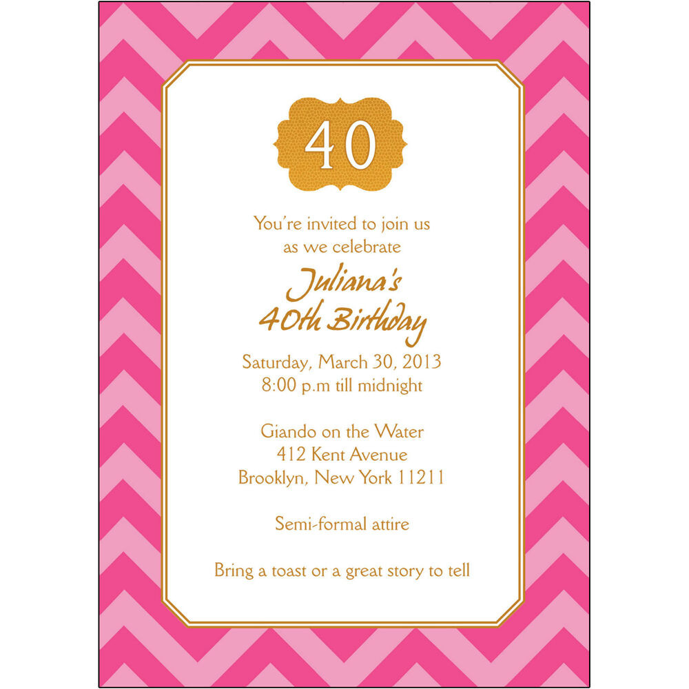 Best ideas about 40th Birthday Party Invitations
. Save or Pin 25 Personalized 40th Birthday Party Invitations BP 044 Now.