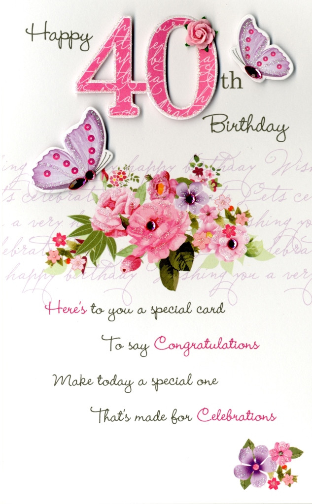 Best ideas about 40th Birthday Quotes Female
. Save or Pin 40th Female Happy Birthday Greeting Card Now.