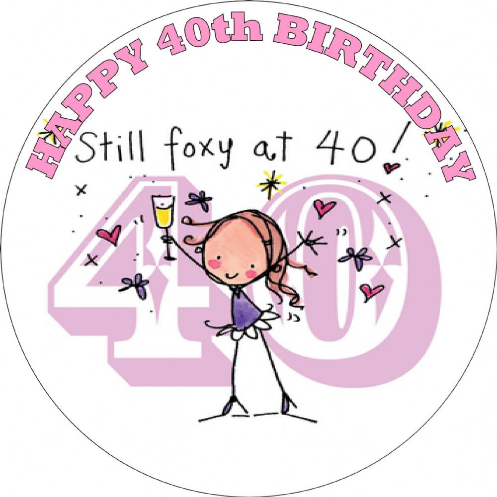 Best ideas about 40th Birthday Quotes Female
. Save or Pin Happy 40th Birthday Female Edible Cake Topper Now.