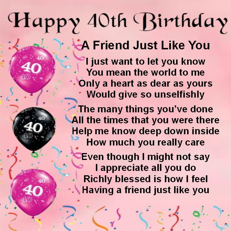 Best ideas about 40th Birthday Quotes Female
. Save or Pin Personalised Coaster Friend Poem female 40th Now.