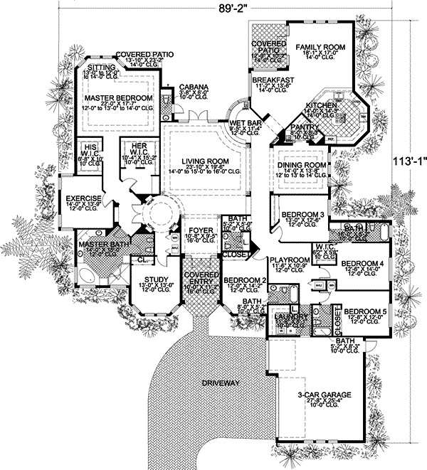 Best ideas about 5 Bedroom House Plans
. Save or Pin Florida House Plan 5 Bedrooms 4 Bath 5131 Sq Ft Plan Now.