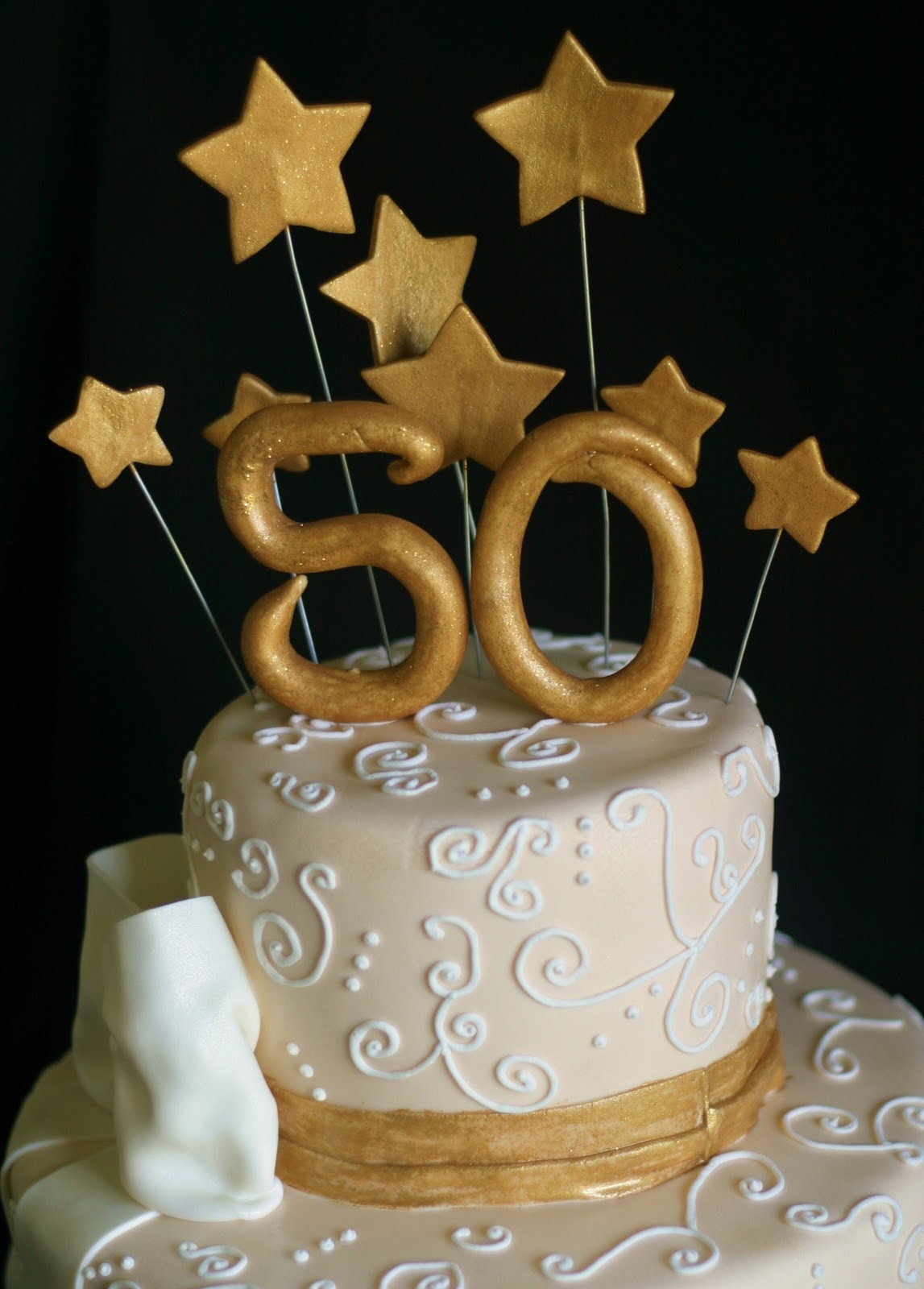 Best ideas about 50 Birthday Cake
. Save or Pin Pink Little Cake Gold and light ivory 50th Birthday Cake Now.