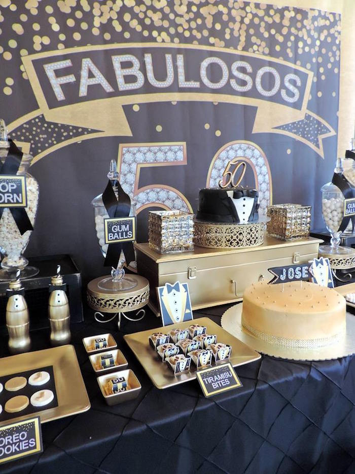 Best ideas about 50 Birthday Decorations
. Save or Pin Kara s Party Ideas Fabulous 50th Black & Gold Birthday Now.